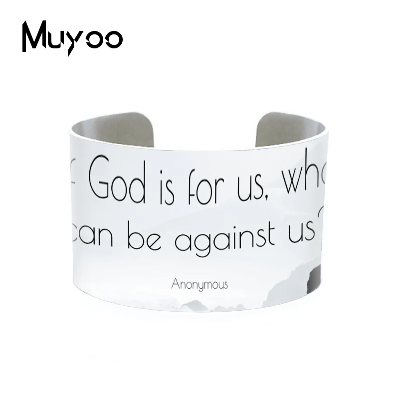 Лидер продаж! Цитата из Библии Bungle Алюминий манжеты &quotв том случае если Бог для