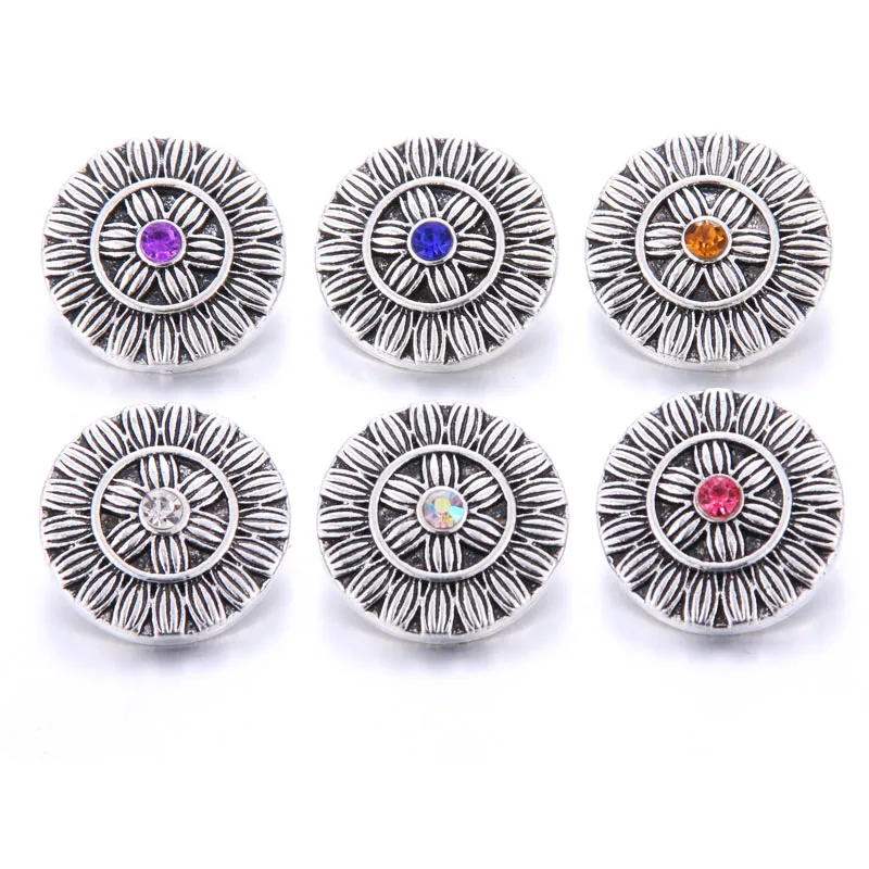 

10pcs/lot 2019 New Beauty Crystal Flower Metal Snap Button fit 18mm 20mm Snap Bracelets Bangles Women Snaps Jewelry