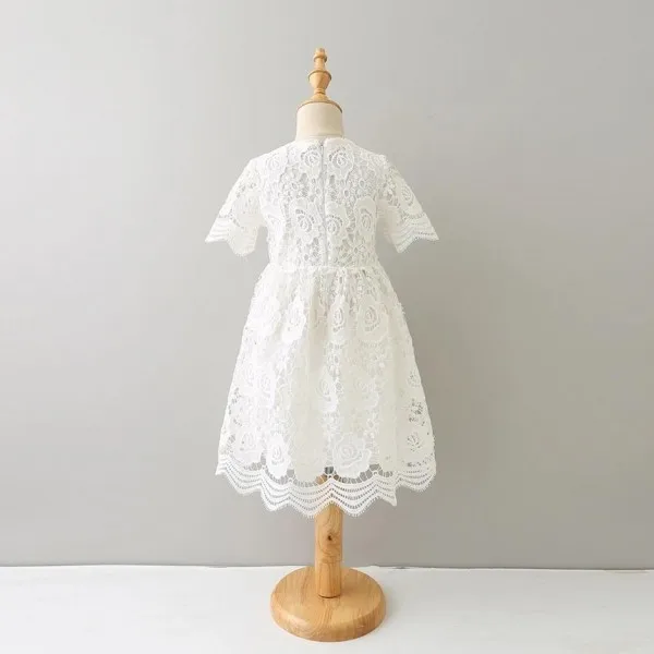 Everweekend Princess Girls Summer White Lace Party Dress Ruffles Western Fashion Children Flower Holiday Dresses | Детская одежда и