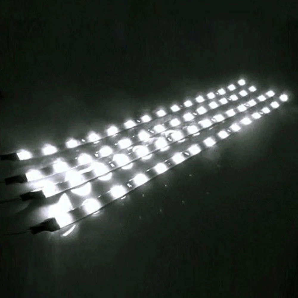 White 2 шт. светодиодный SMD3528 водонепроницаемый гибкий 30 см красный зеленый синий белый теплый белый супер яркий автомобиль Стайлинг Декор наклейки на лампу - Испускаемый цвет: White