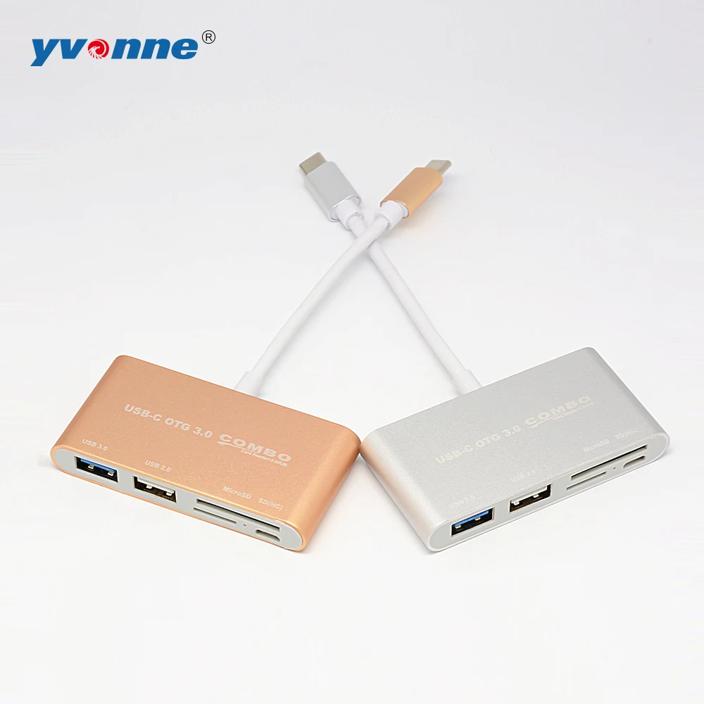 Yvonne Type c OTG 3 0 концентратор картридер USB 1 TYPE C USB3.0HUB + SD/TF для Mini SDHC SD TF MicroSD MINISD|USB-хабы|