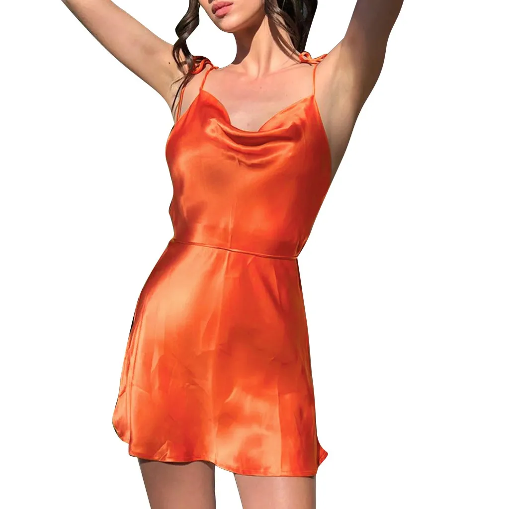 Женское платье без рукавов с открытой спиной летние пляжные платья и туники