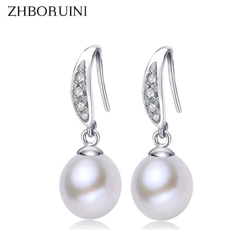 Серьги капли женские из серебра 925 пробы с пресноводным жемчугом|925 sterling|earrings