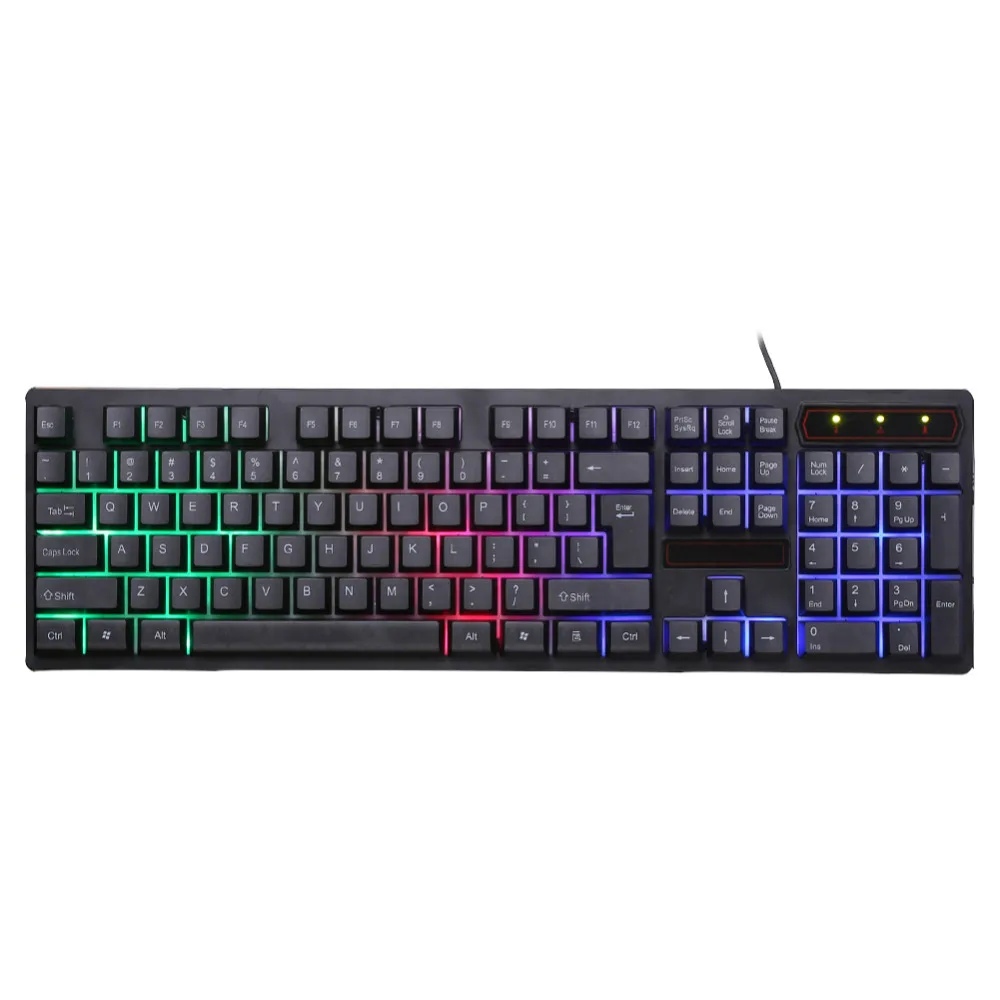 104 клавишная клавиатура заглушка-ограничитель Радуга RGB подсветкой Подсветка Механическая USB Проводная игровая клавиатура Teclado для ключей Кепки s для DOTA2