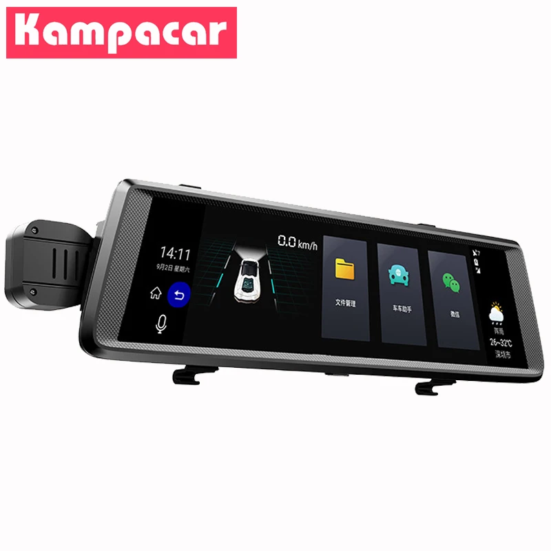 Kampacar 2 Dashcam 4G gps навигация авто камера Android зеркало заднего вида 10 дюймов Автомобильный видеорегистратор Wifi Bluetooth FHD 1080P видео рекордер
