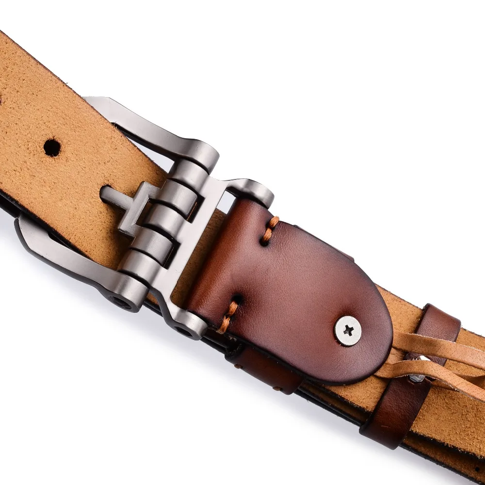 2018 New designer high quality luxury brand 100% cow genuine leather pin buckle belts for men male fashion business | Аксессуары для