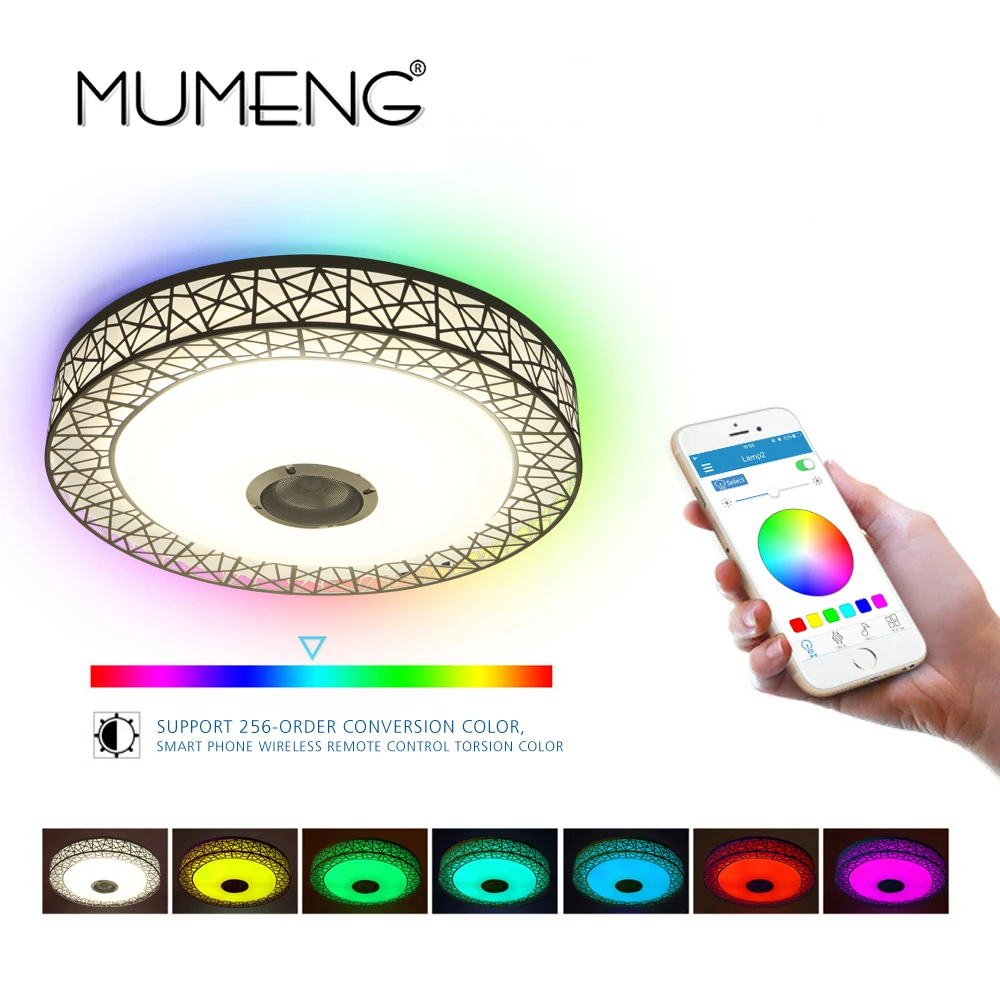 Светодиодный потолочный светильник Elinkume RGB 36 Вт с регулируемой яркостью яркая Праздничная лампа Bluetooth