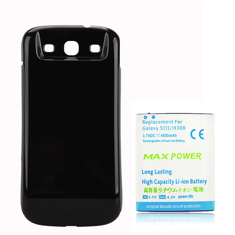 4500mAh Расширенная сменная батарея для Samsung Galaxy S3 i9300 + задняя крышка S III i9300|battery for