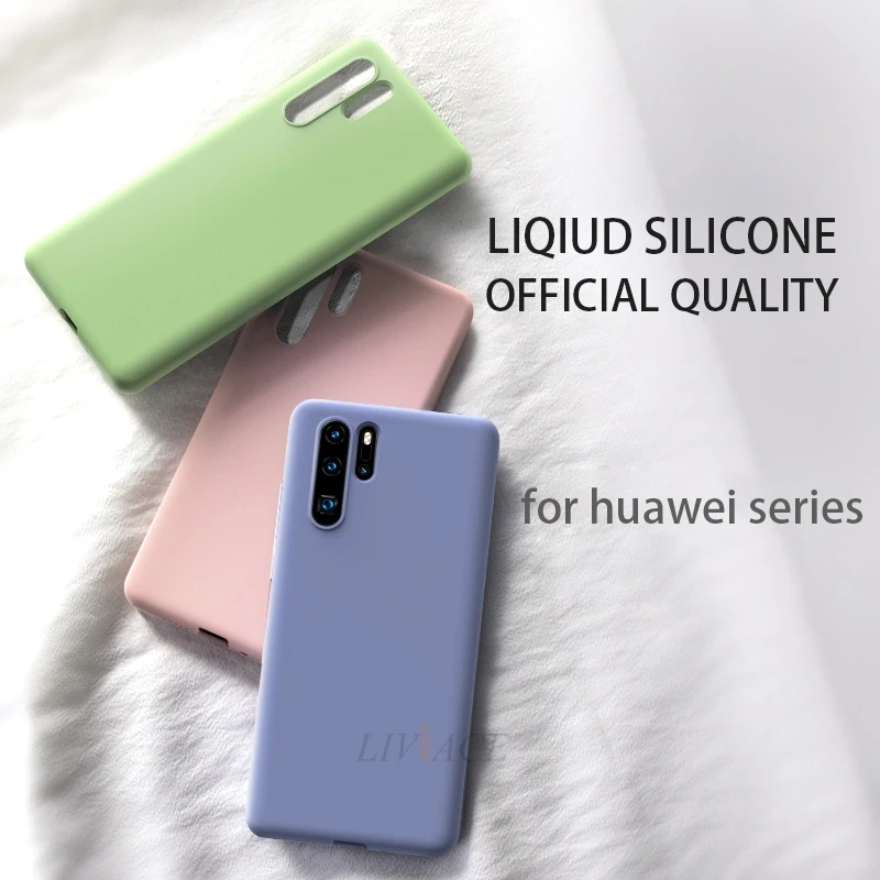 Оригинальный чехол из жидкого силикона для телефона huawei p30 p20 pro lite мягкие