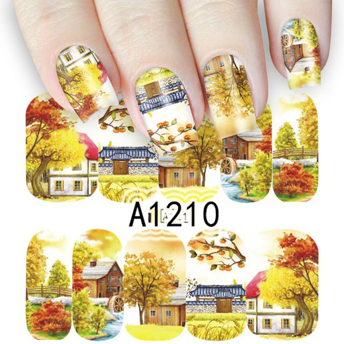 1 маленькая наклейка на ногти в виде кленовых листьев|nail sticker|water decalswater decal nail |