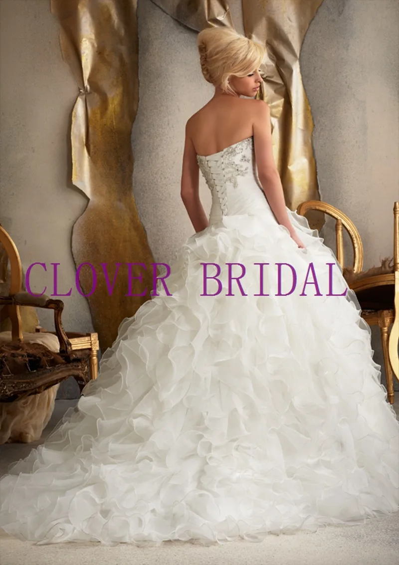 2016 Со Новый Стиль Слоновая Кость/белый Длинный Органзы Бисером Ruched Pleat