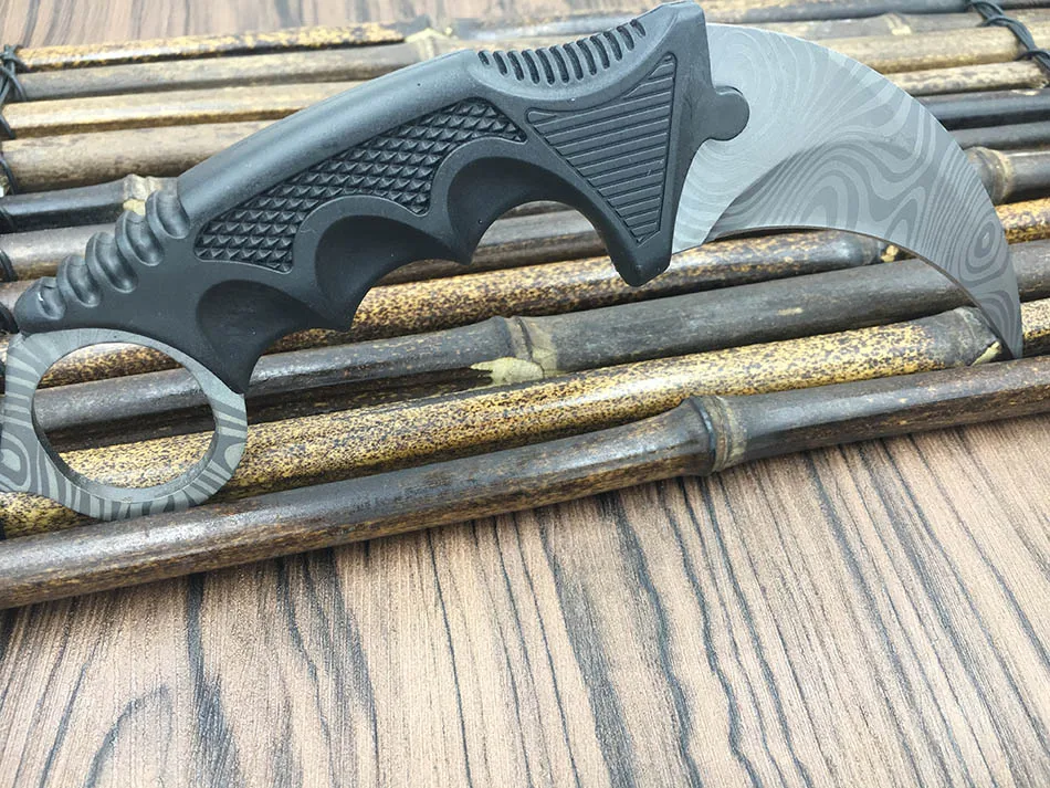 CS GO нож Коготь Karambit для шеи с ножной Тигриный зуб настоящий игровой дамасский