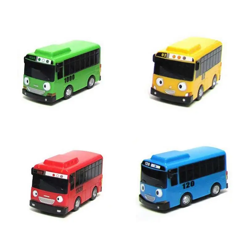 Мультяшные мини машины TAYO Bus 4 шт./компл. Детские обучающие игрушки для мальчиков| |