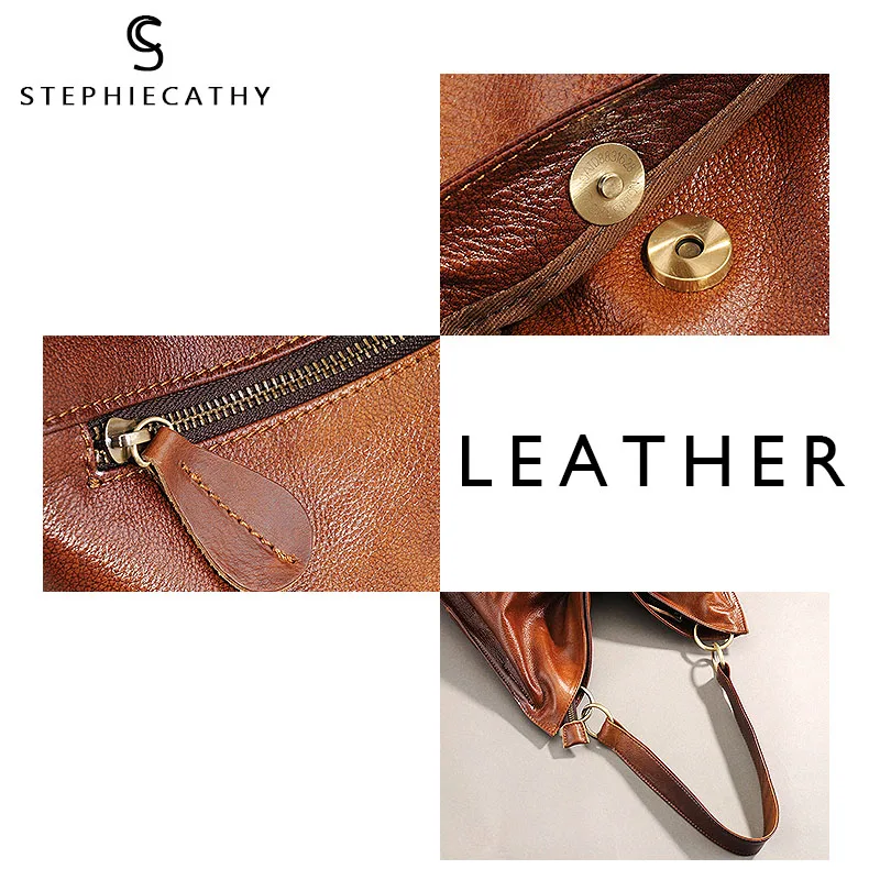 Сумка-мессенджер SC из натуральной кожи в стиле ретро вместительная