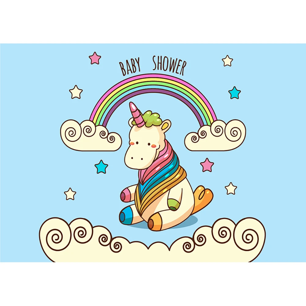 Funnytree фон для фотостудии единорог мультфильм детский душ Радуга дети