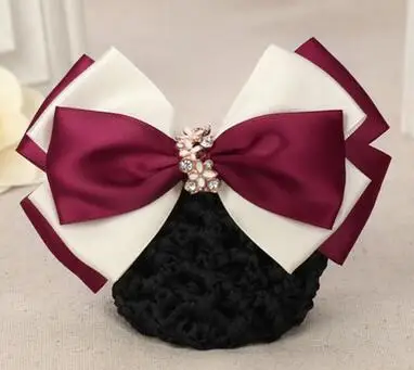 style 4 Милая девушка атласный бант заколка Дамская заколка для волос чехол бант булочка снуд женские аксессуары для волос - Цвет: style 4