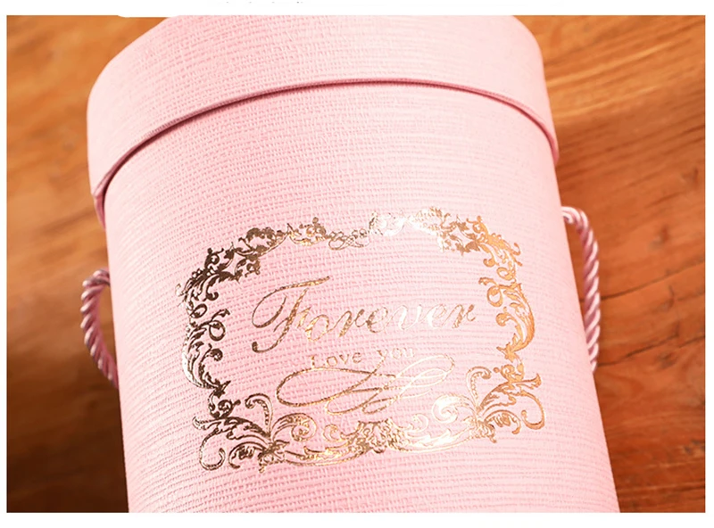 1 pc круглой формы в форме цветка Бумага коробки с крышкой Hug ведро флорист подарок