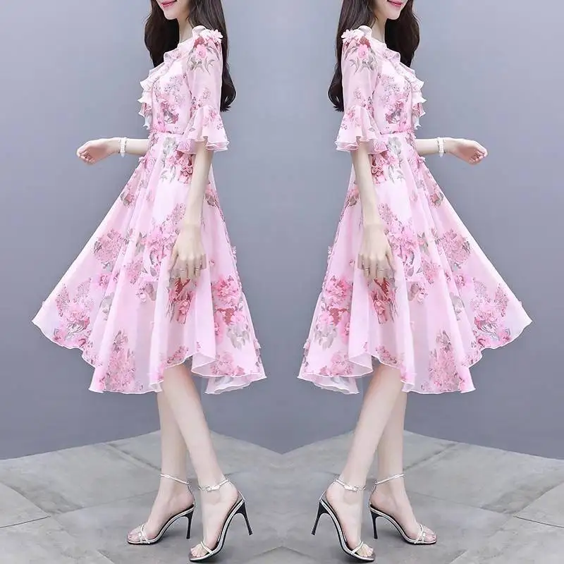 Vestido de festa, милые розовые кружевные платья с v-образным вырезом и цветочным принтом, вечерние платья невесты, сексуальные элегантные платья с цветочным принтом