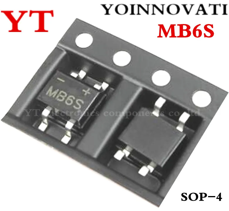 1000 шт./лот MB6S SOP4 IC RECT BRIDGE 0.5A 600V MBS 1 LED Rectifier выпрямитель|rectifier bridge|100 pcs10 pcs |