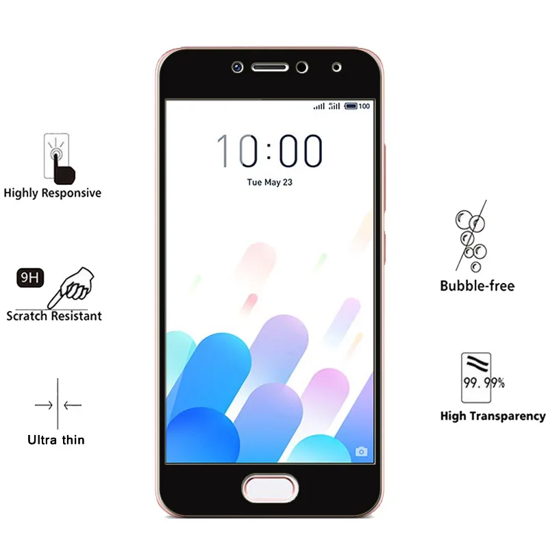 Для Meizu M5C M710H твердость 9 H полное покрытие закаленное стекло для M 5C A5 защитная