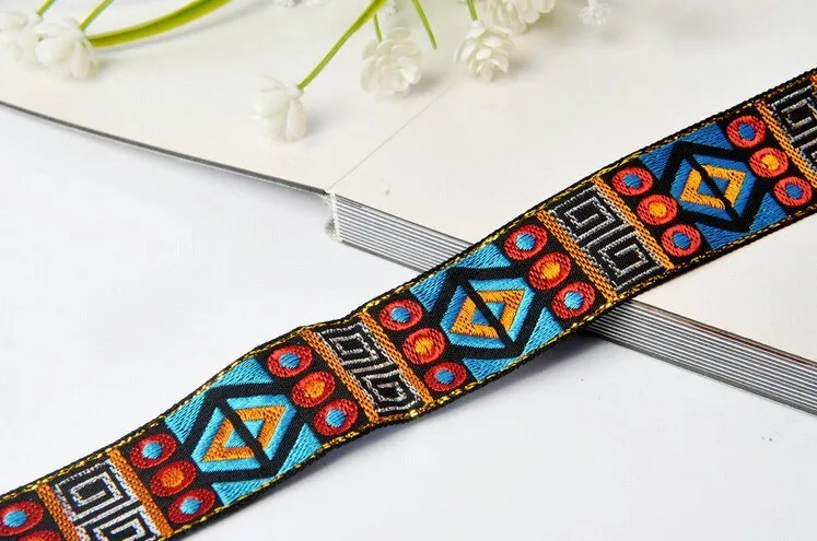 Hmong miao жаккардовая тесьма кружевная отделка 3 см платье воротник лента тканая лента Этническая племенная непальская тайская Индия DIY бохо цыганский аксессуар