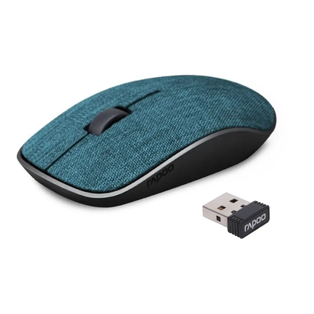 Blue Новинка Rapoo 3500Pro тканевая оптическая беспроводная мышь USB Игровые мыши с мягкой тканевой крышкой Супер тонкий портативный для ноутбука компьютера - Цвет: Blue