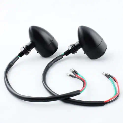 2Pcs Retro Motorcycle Turn Signals Indicator Mini Bullet Blinkers Lights For Harley Chopper Bobber Honda etc |