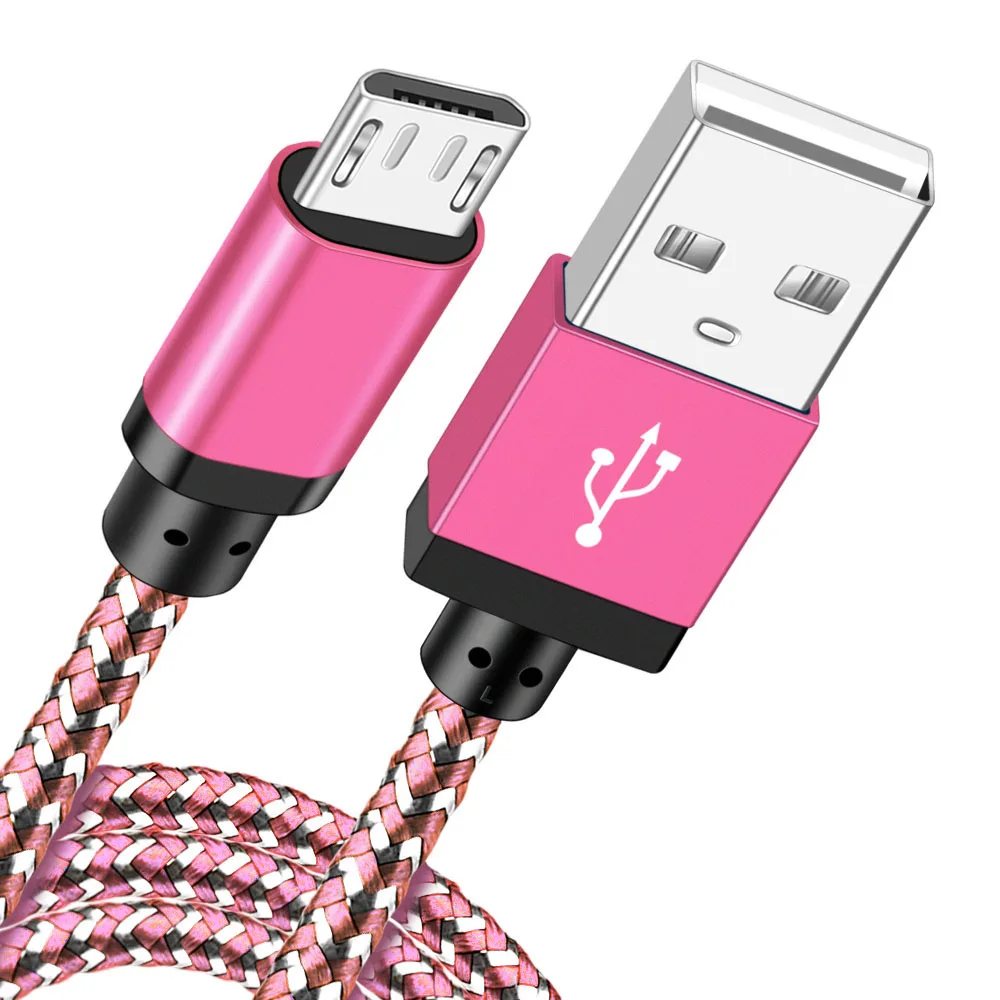 pink micro cable Олаф mi cro USB кабель для Xiaomi mi красный mi Note 5 Быстрая зарядка зарядное устройство mi cro usb зарядный кабель для передачи данных для samsung S7 huawei Honor 8X - Цвет: pink micro cable