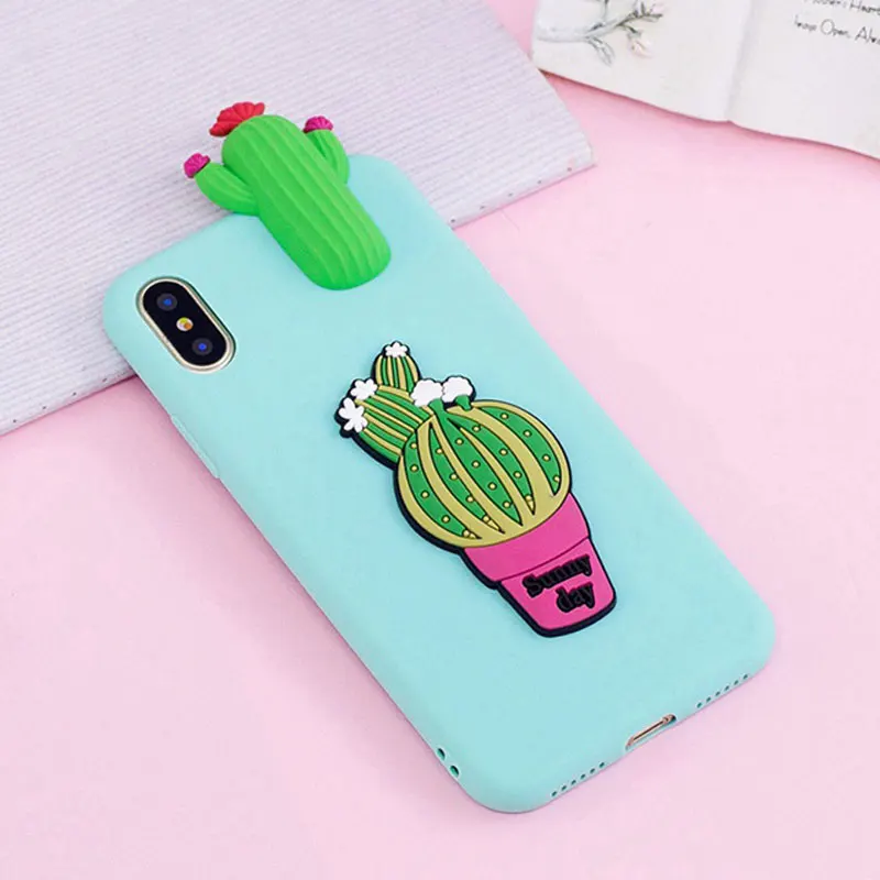 3D милый чехол для iPhone X/XR/XS MAX задняя крышка прекрасный мультфильм панда единорог
