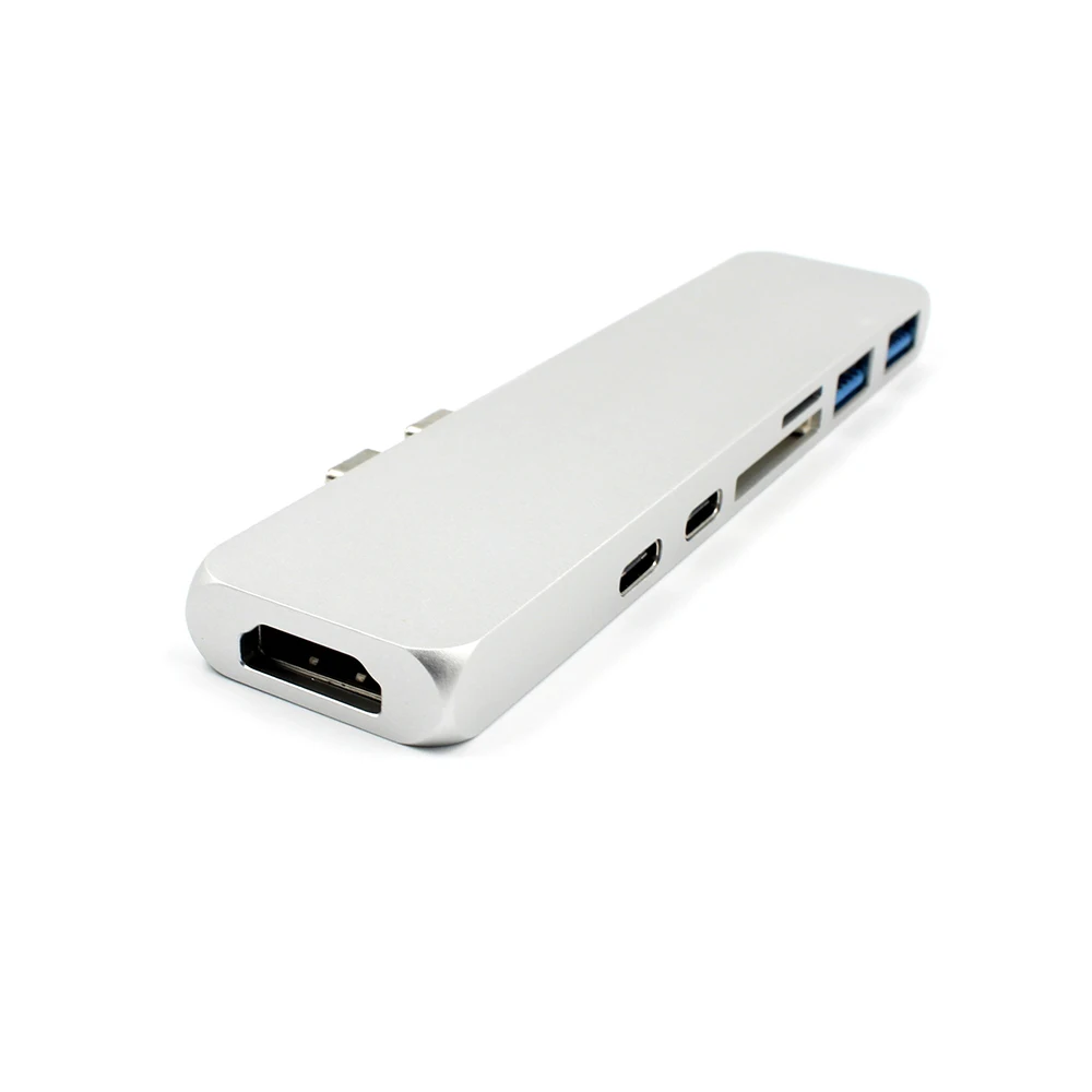 Thunderbolt 3 док станция 7в1 USB C концентратор двойной Type мультипортовый кардридер USB3.1