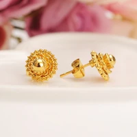 tobago gold cute lovely flowerear studs copper helix earring women girls charms accessories wedding bridal christmas gifts