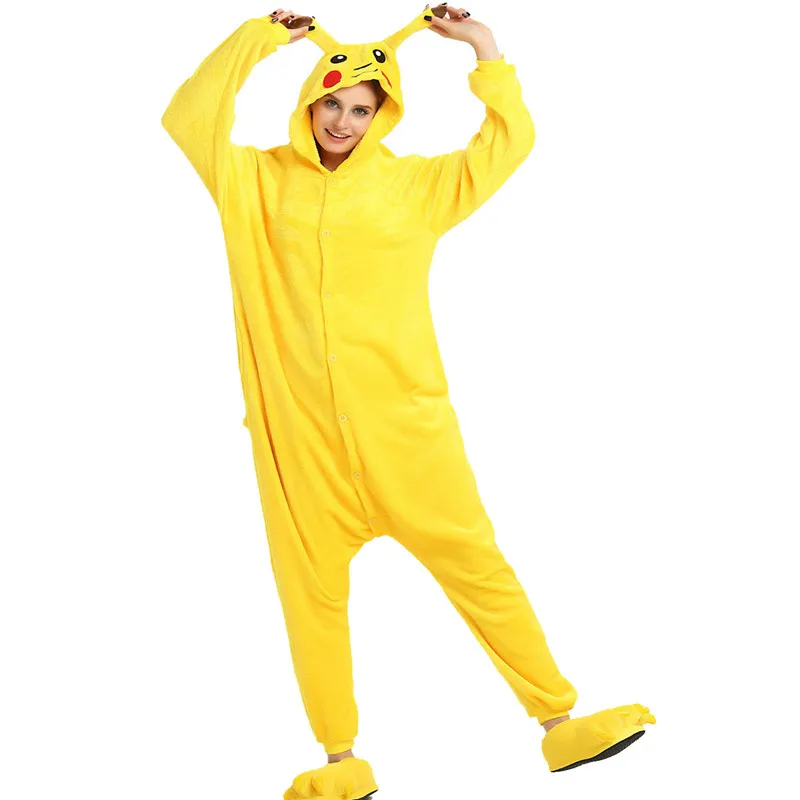 Талисман Pikachu костюм покемон ребенок Пикачу Onesie Pocket Monster Pikachu пижамы костюм для сна косплей для взрослых Покемон Пижама
