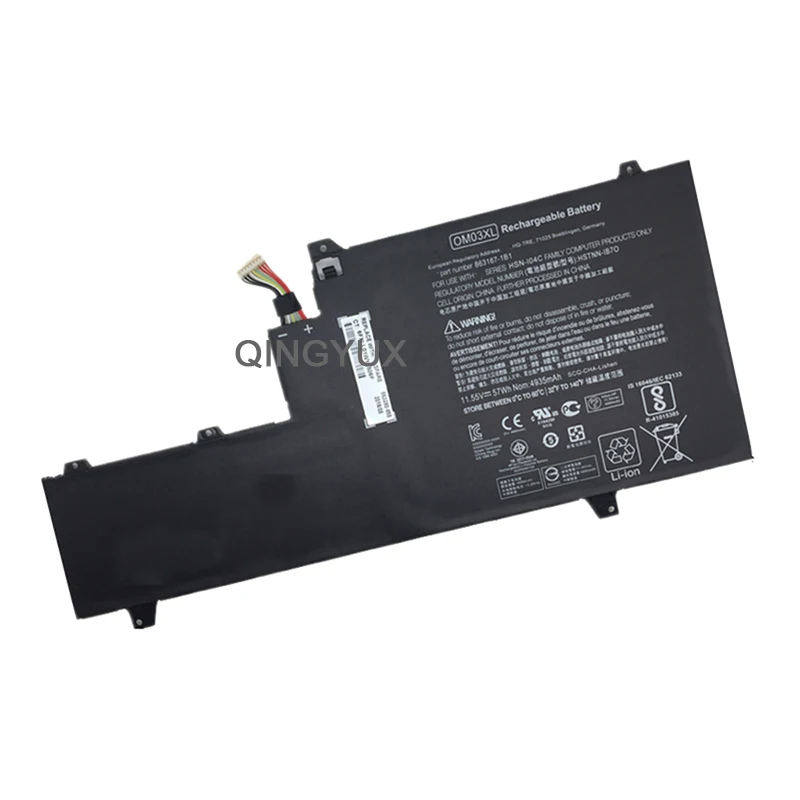 QINGYUX Новый 11 55 V 57Wh OM03XL Аккумулятор для ноутбука HP EliteBook X360 1030 G2 HSTNN IB70 863167 1B1