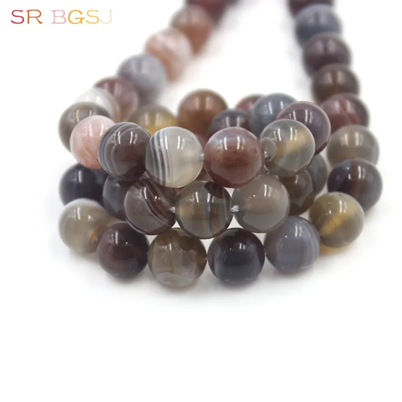 

Free Shipping 6mm 8mm 10mm Round Shape Botswana Agat Jewelry Making Loose Beads Strand 15