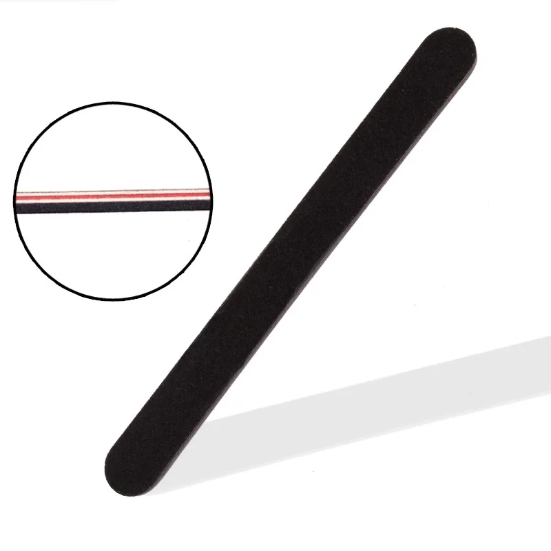 Nail file black Шлифовальный буферный блок MIZHSE для маникюра, педикюра, Гель-лак для ногтей, пилочка для ногтей, аксессуары для дизайна ногтей из нержавеющей стали, вилка для ногтей - Цвет: Nail file black