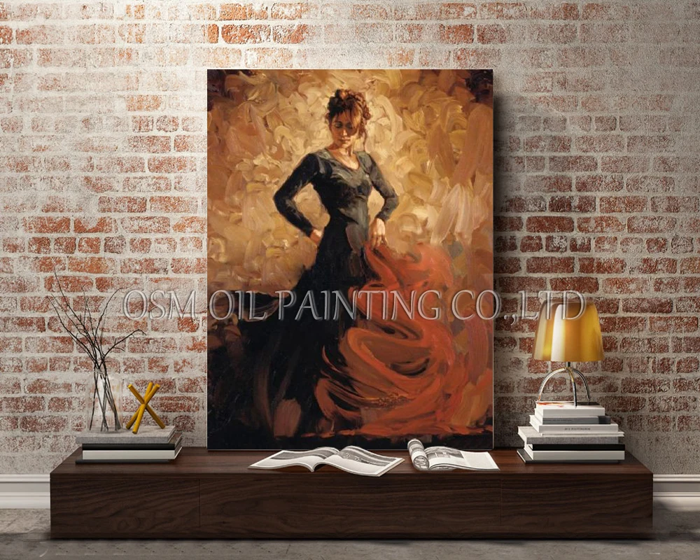 Искусный художник ручная роспись красивая Испанская танцовщица картина маслом