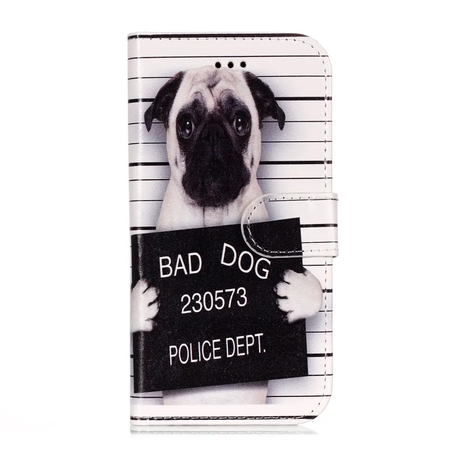 Bad Dog Винтажный чехол с тотемным цветком для huawei P20 P9 P8 Lite mate 10 9 Pro Lite Y7 из искусственной кожи Мягкий силиконовый чехол с держателем DP01G - Цвет: Bad Dog