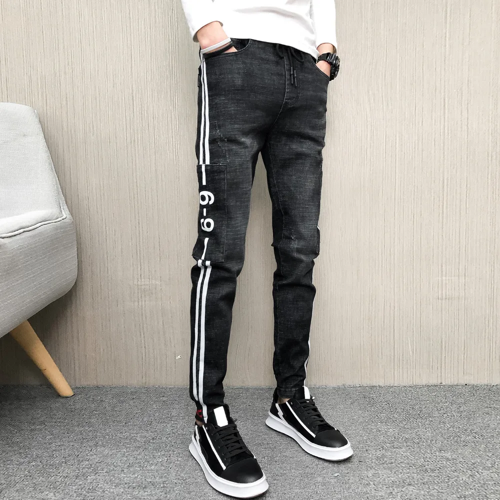 Мужские джинсы высокого качества брендовые новые обтягивающие мужские уличная