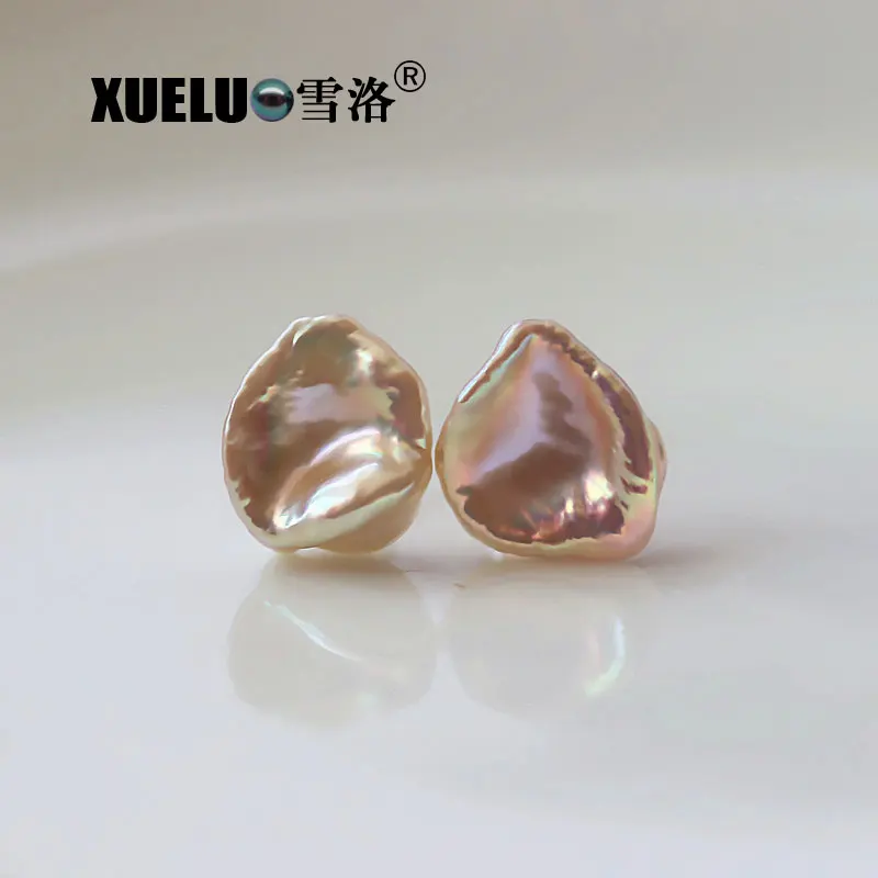 925 Sterling Fashion Baroque Flower Keshi Shape Natural Feshwater Pearl Stud Earrings Jewelry for lady | Украшения и аксессуары
