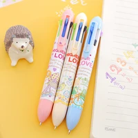 3 pcslot creative cute cartoon rainbow 7 colors ballpoint pen multicolor ink press pen stationery gifts school office supplies