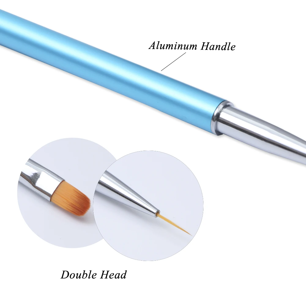 Акриловая кисть для ногтей STZ 1 шт. с двумя головками веер рисования ручка цветов