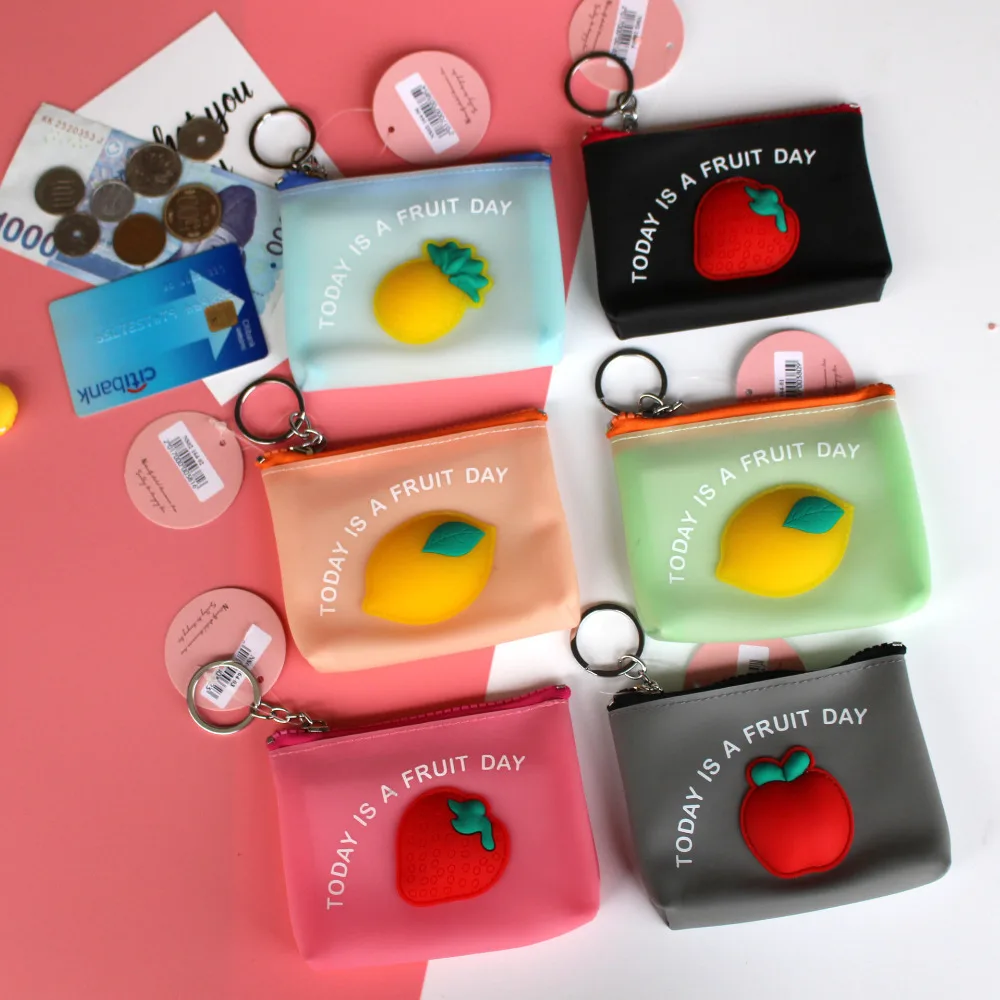 Pacgoth Творческий силикагель мини мило коробка ярких цветов кошелек фруктов Lemon