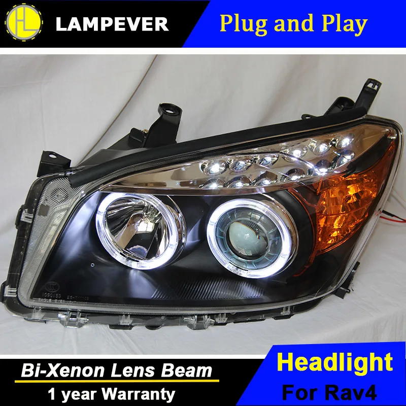 Lampever Автомобильная фара для Toyota RAV4 головной светильник s 2009-2013 для RAV 4 светодиодный ангельский глаз DRL Q5 bi xenon объектив h7 ксеноновый передний светильник