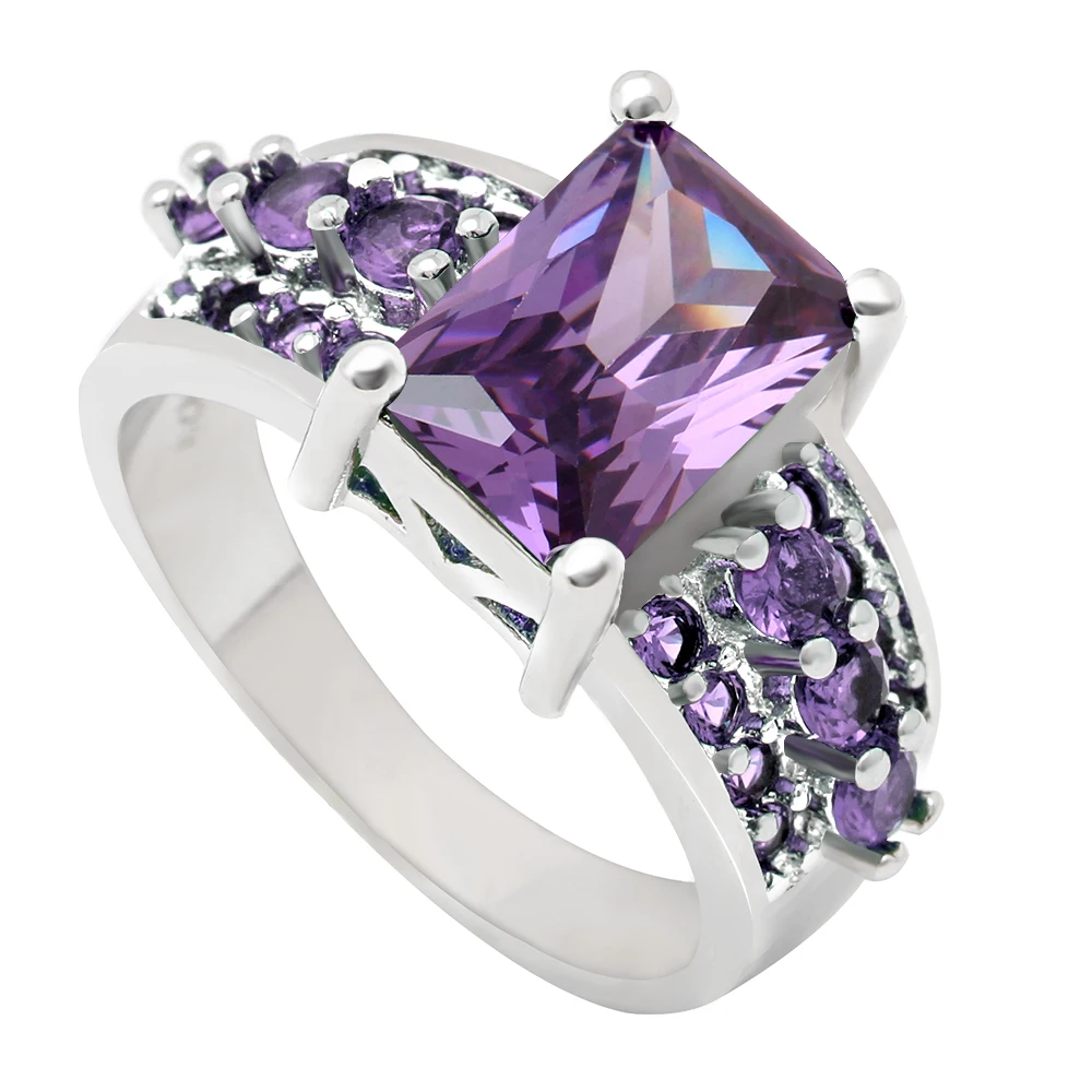 Женское кольцо с фианитом обручальные кольца Королевского синего фиолетового