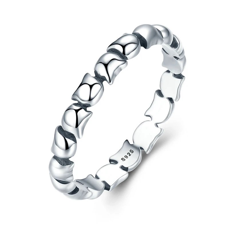 GXR047 Подлинное 925 пробы Серебряное штабелируемое кольцо 8 видов стилей Love Forever Heart кольцо на палец для женщин Женское Обручальное кольцо ювелирные изделия Anel - Цвет основного камня: GXR047