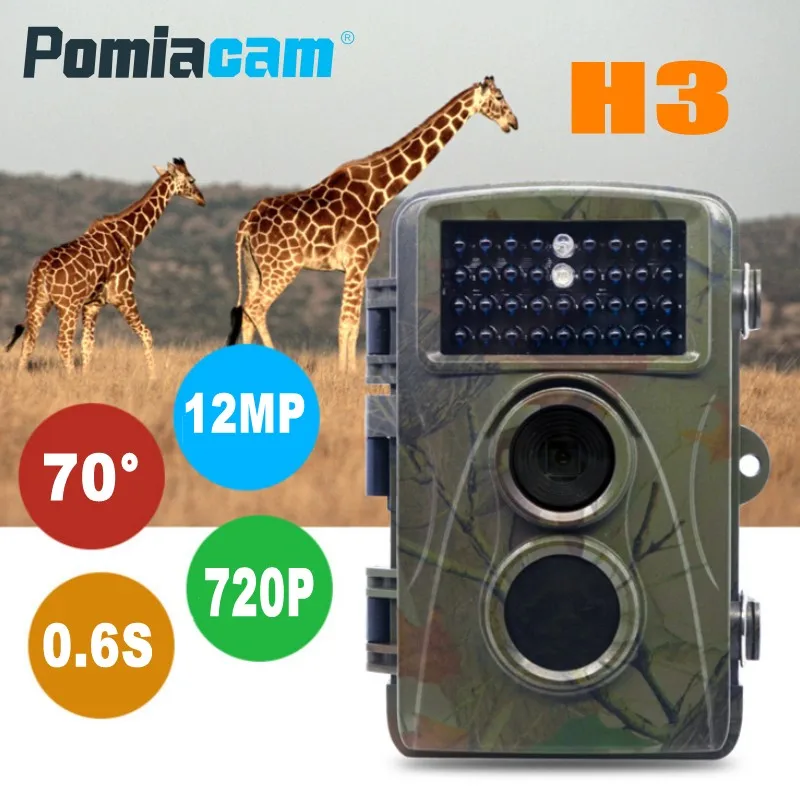 12MP 720P цифровая Скаутинг охотничья камера H3 дикая природа тропа игровая