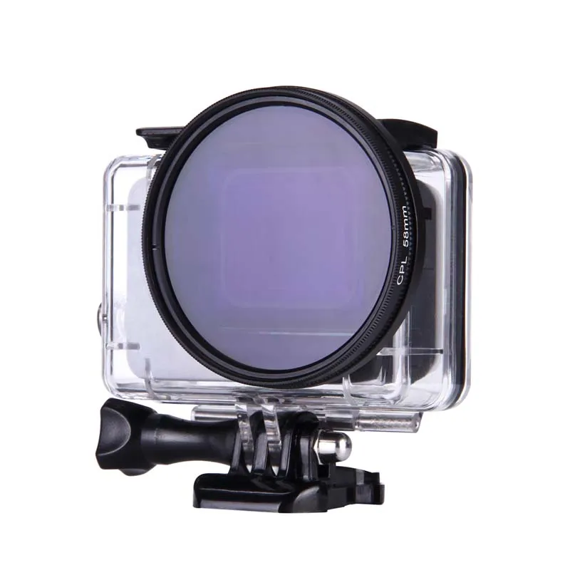 58 мм УФ CPL фильтр для Go Pro Hero 5 переходное кольцо Очки УФ CPL объектива защитный Кепки для GoPro герой 5 действий Камера Интимные аксессуары - Цвет: CPL Set