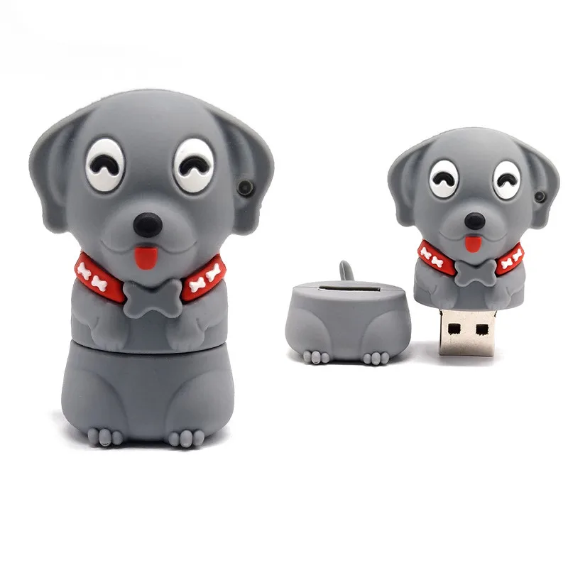 Флешка с мультяшными собаками usb 4 ГБ 8 ГБ 16 ГБ 32 ГБ 64 ГБ Высококачественная карта памяти милый флеш-накопитель usb-флеш-накопитель в подарок u диск - Цвет: Gray