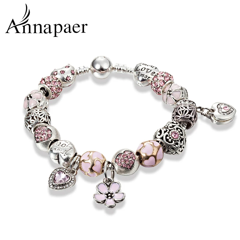 ANNAPAER De Moda 2019 Новый стильный браслет с подвесками в форме сердца и браслеты