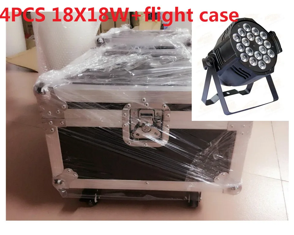 4 pz 18x18 W LED Par Luci con 1 кейс rgbwa uv 6in1 led par luce|rgbwa 6in1|led parrgbwa |